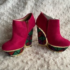 Geo Fuchsia Pink Wedge